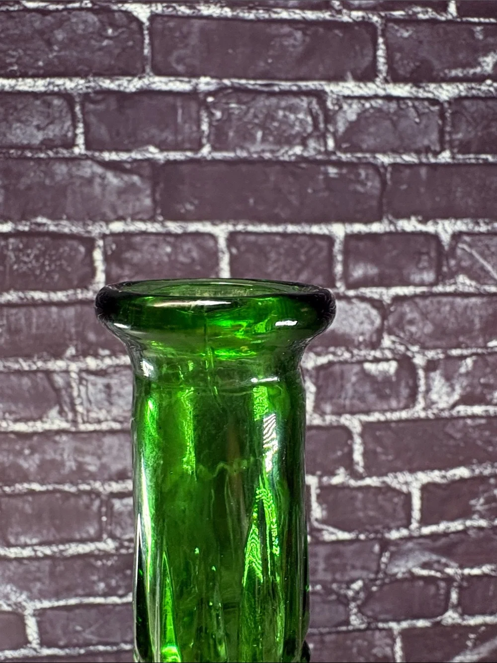 Vintage Green Diamond Glass Genie Bottle